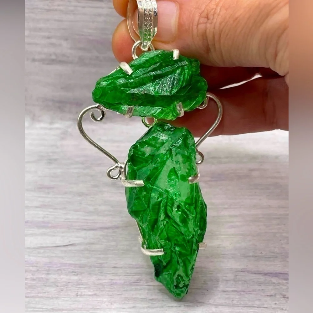 Dyed Green Quartz Pendant